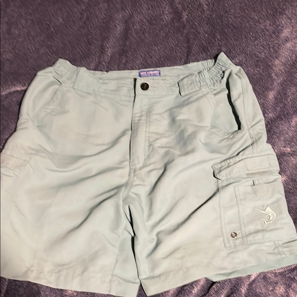 Reel Legends Green Cargo Shorts Lightweight Cotton
